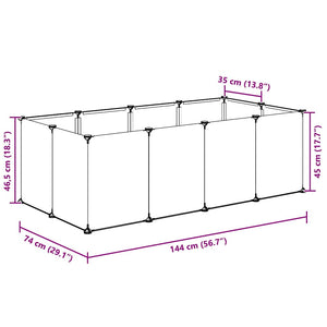 Gabbia per Piccoli Animali Trasparente 144x74x46,5cm PP Acciaio 340572