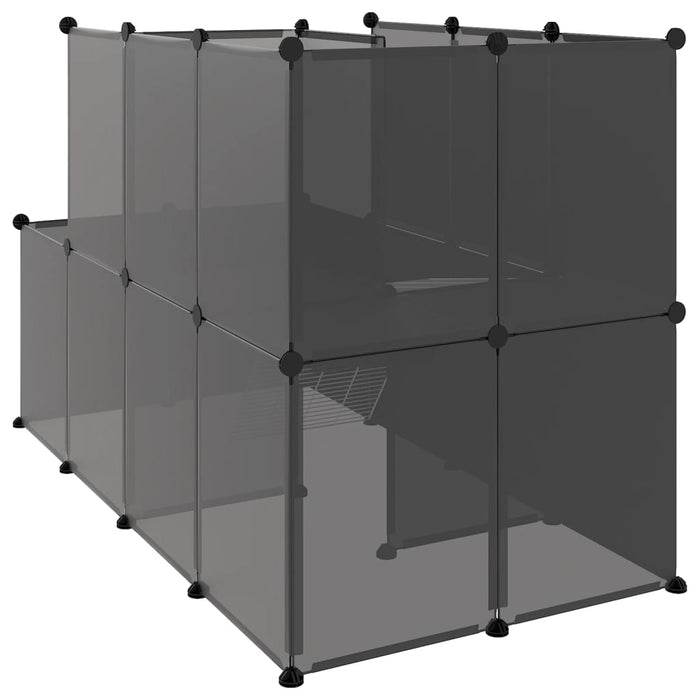 Gabbia per piccoli animali 142 x 74 x 93 cm PP e acciaio nero 02_0041646