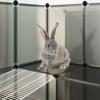 Gabbia per Piccoli Animali Nera 142x74x93 cm in PP e Acciaio cod mxl 48883