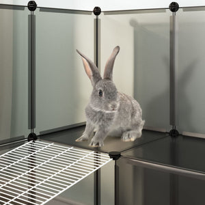 Gabbia per Piccoli Animali Nera 142x74x93 cm in PP e Acciaio cod mxl 48883