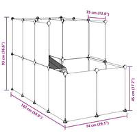 Gabbia per Piccoli Animali Nera 142x74x93 cm in PP e Acciaio 340573