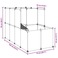 Gabbia per Piccoli Animali Trasparente 142x74x93cm PP e Acciaio 340574