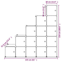 Scaffale Portaoggetti per Bambini con 15 Cubi Bianchi in PP cod mxl 51870