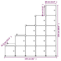 Scaffale Portaoggetti per Bambini con 15 Cubi Blu in PP cod mxl 47409