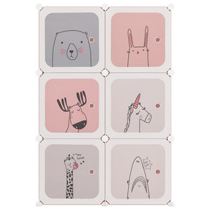 Scaffale Portaoggetti per Bambini con 6 Cubi Rosa in PP cod mxl 51698