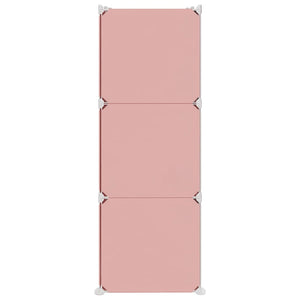 Scaffale Portaoggetti per Bambini con 6 Cubi Rosa in PP cod mxl 51698