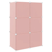 Scaffale Portaoggetti per Bambini con 6 Cubi Rosa in PP cod mxl 51698