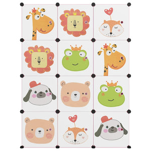 Scaffale Portaoggetti per Bambini con 12 Cubi Rosa in PP 340581