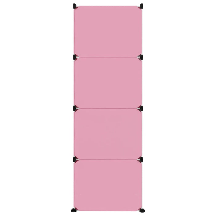 Scaffale Portaoggetti per Bambini con 12 Cubi Rosa in PP 340581