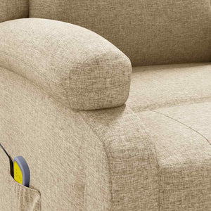 Poltrona Massaggiante Crema in Tessuto