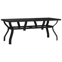 Tavolo da Giardino Nero 180x80x70 cm in Acciaio e Vetro cod mxl 34482