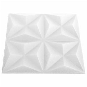 Pannelli Murali 3D 24 pz 50x50 cm Origami Bianco 6 mÂ²