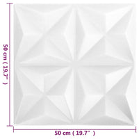 Pannelli Murali 3D 48 pz 50x50 cm Bianchi Origami 12 mÂ² cod mxl 5910