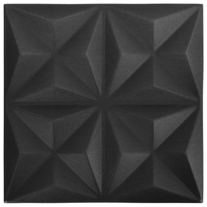 Pannelli Murali 3D 48 pz 50x50 cm Neri Origami 12 mÂ² cod mxl 5801