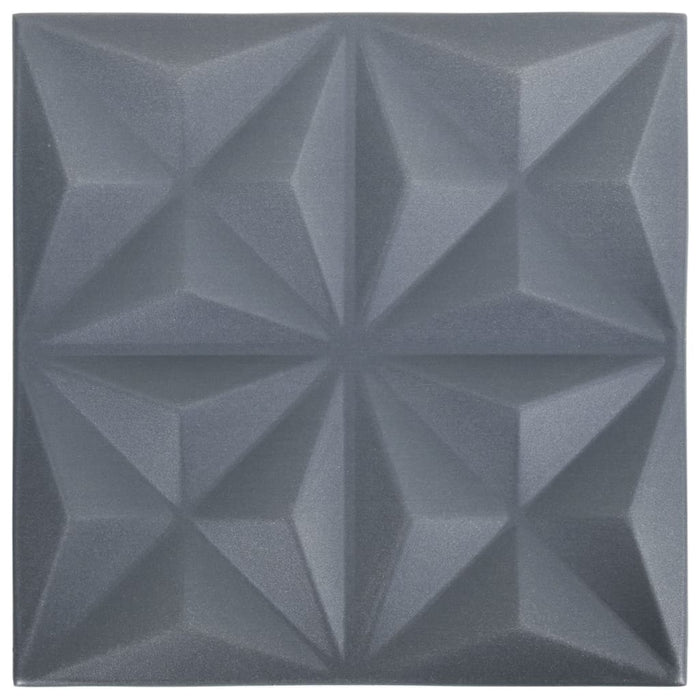 Pannelli Murali 3D 24 pz 50x50 cm Grigi Origami 6 m² 150921