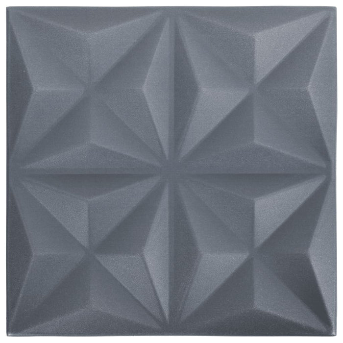 Pannelli Murali 3D 48 pz 50x50 cm Grigi Origami 12 mÂ² cod mxl 18109