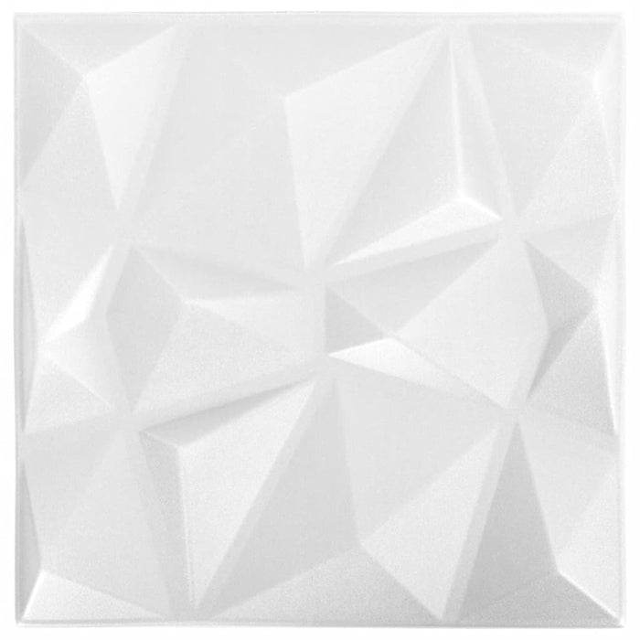 Pannelli Murali 3D 12 pz 50x50 cm Bianchi a Diamante 3 mÂ² cod mxl 12656