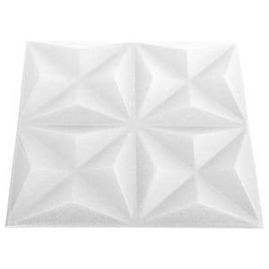 Pannelli Murali 3D 12 pz 50x50 cm Bianchi Origami 3 mÂ² cod mxl 17070
