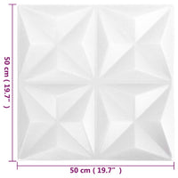 Pannelli Murali 3D 12 pz 50x50 cm Bianchi Origami 3 mÂ² cod mxl 17070