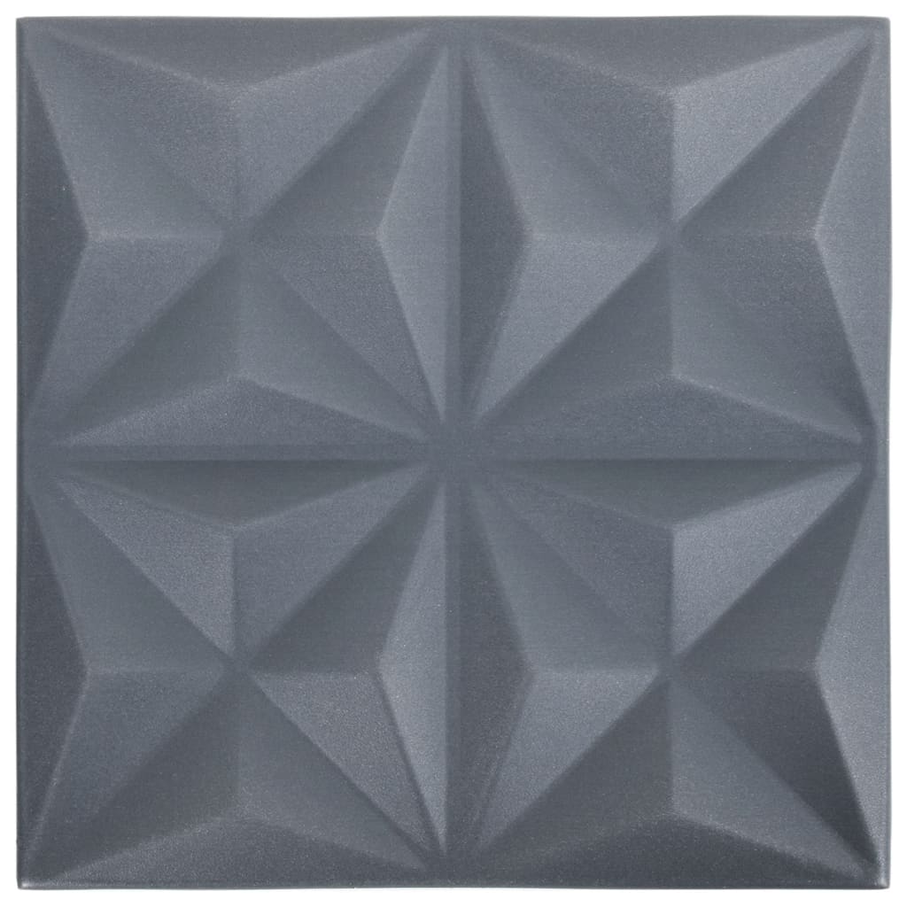 Pannelli Murali 3D 12 pz 50x50 cm Grigi Origami 3 mÂ² cod mxl 9586