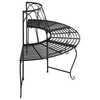 Panchine per Albero Semicircolari 2 pz Ø159 cm Nere in Acciaio 3095717