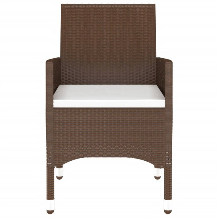 Set Pranzo da Giardino 5pz Polyrattan e Vetro Temperato Marrone 3095898