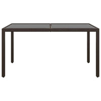 Set Pranzo da Giardino 5pz Polyrattan e Vetro Temperato Marrone 3095898