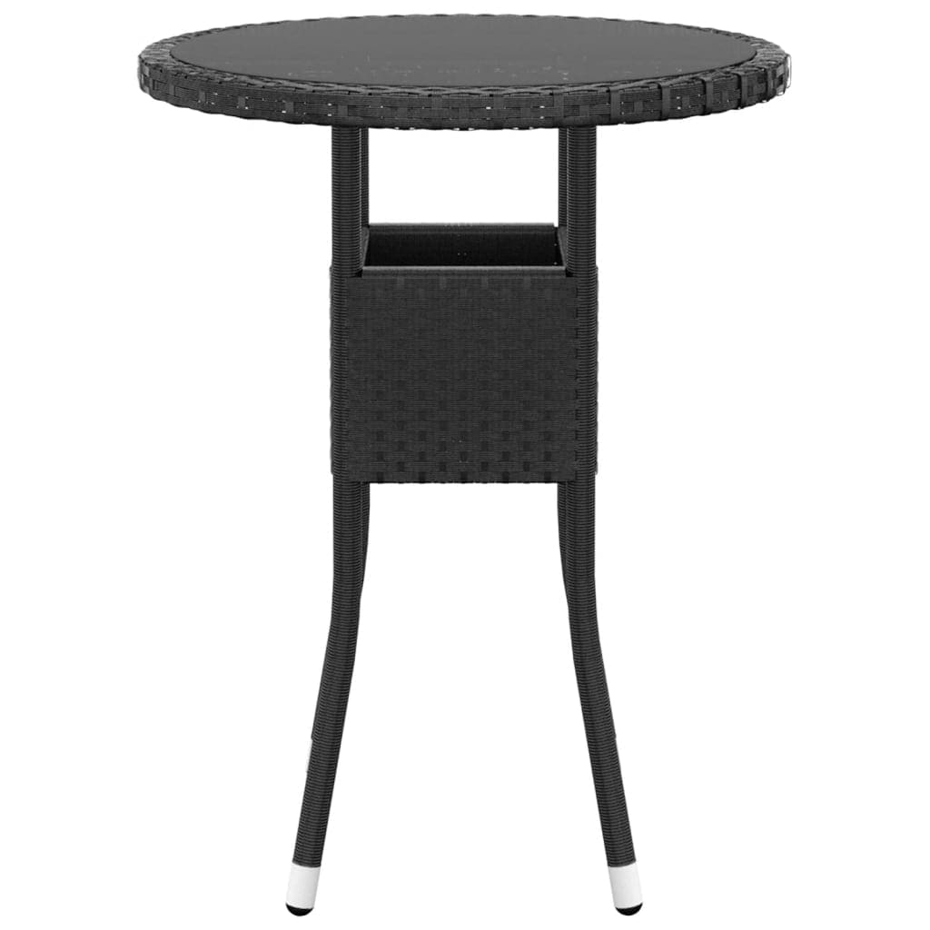Set da Bistrot per Giardino 3 pz in Polyrattan e Vetro Nero 3095901