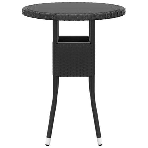 Set da Bistrot per Giardino 3 pz in Polyrattan e Vetro Nero 3095901