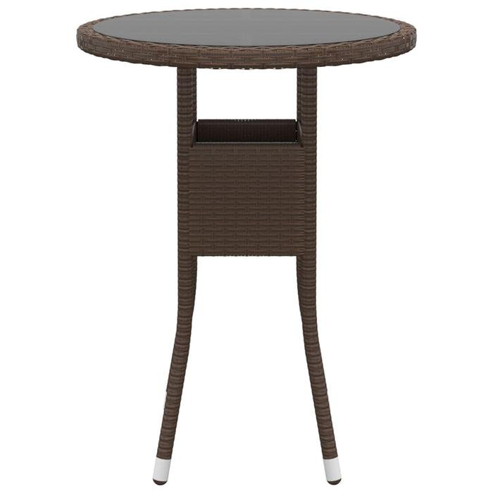 Set Bistrot Giardino 3 pz Polyrattan e Vetro Temperato Marrone 3095902