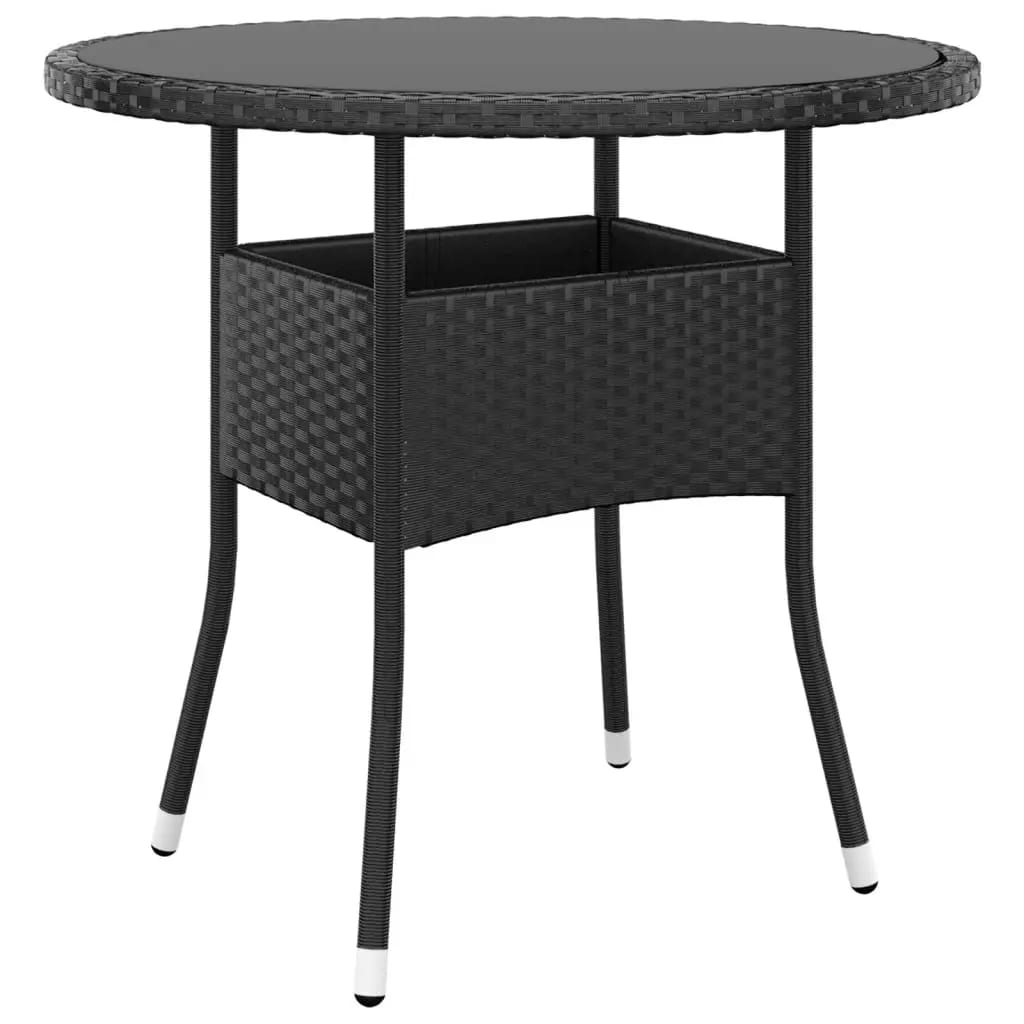 Set da Bistrot per Giardino 3 pz in Polyrattan e Vetro Nero 3095903