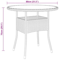Set da Bistrot per Giardino 3 pz in Polyrattan e Vetro Nero 3095903