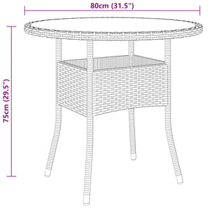 Set da Bistrot per Giardino 3 pz in Polyrattan e Vetro Nero 3095903