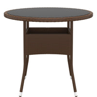 Set Bistrot Giardino 3 pz Polyrattan e Vetro Temperato Marrone