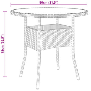 Set Bistrot Giardino 5 pz Polyrattan e Vetro Temperato Marrone