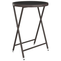 Set Bistrot Giardino 3 pz Polyrattan e Vetro Temperato Marrone