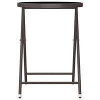 Set Bistrot Giardino 3 pz Polyrattan e Vetro Temperato Marrone