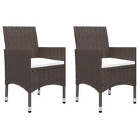 Set Bistrot Giardino 3 pz Polyrattan e Vetro Temperato Marronecod mxl 116981