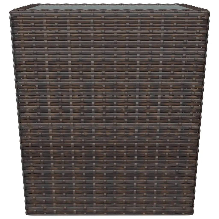 Set Bistrot Giardino 3 pz Polyrattan e Vetro Temperato Marrone 3095934
