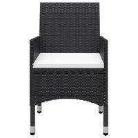 Set Bistrot da Giardino 3 pz Polyrattan e Legno Massello Nero 3095935