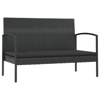 Set Divani da Giardino 8 pz con Cuscini in Polyrattan Nero 3095961