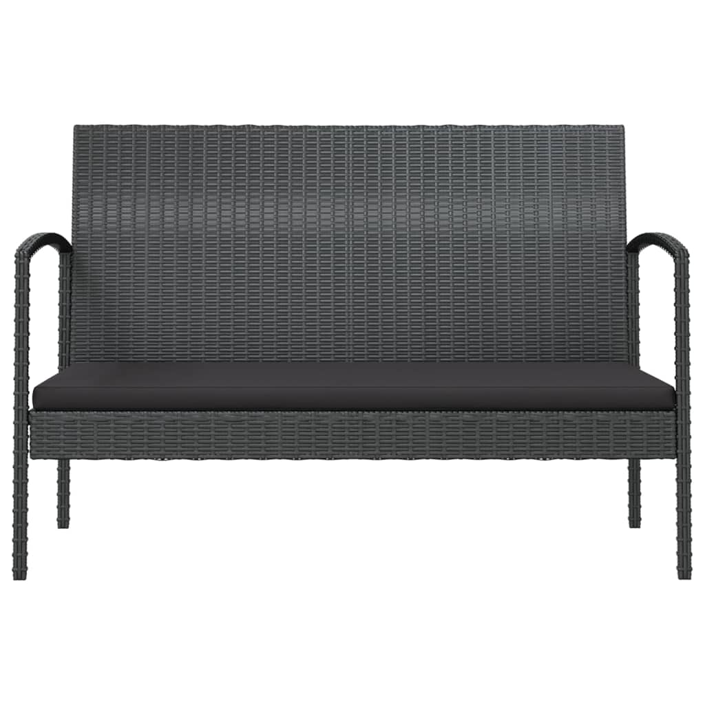 Set Divani da Giardino 8 pz con Cuscini in Polyrattan Nero 3095961