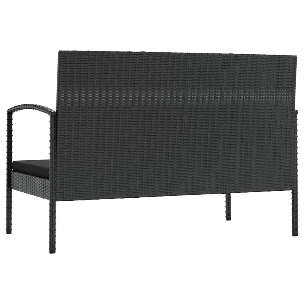 Set Divani da Giardino 8 pz con Cuscini in Polyrattan Nero 3095961