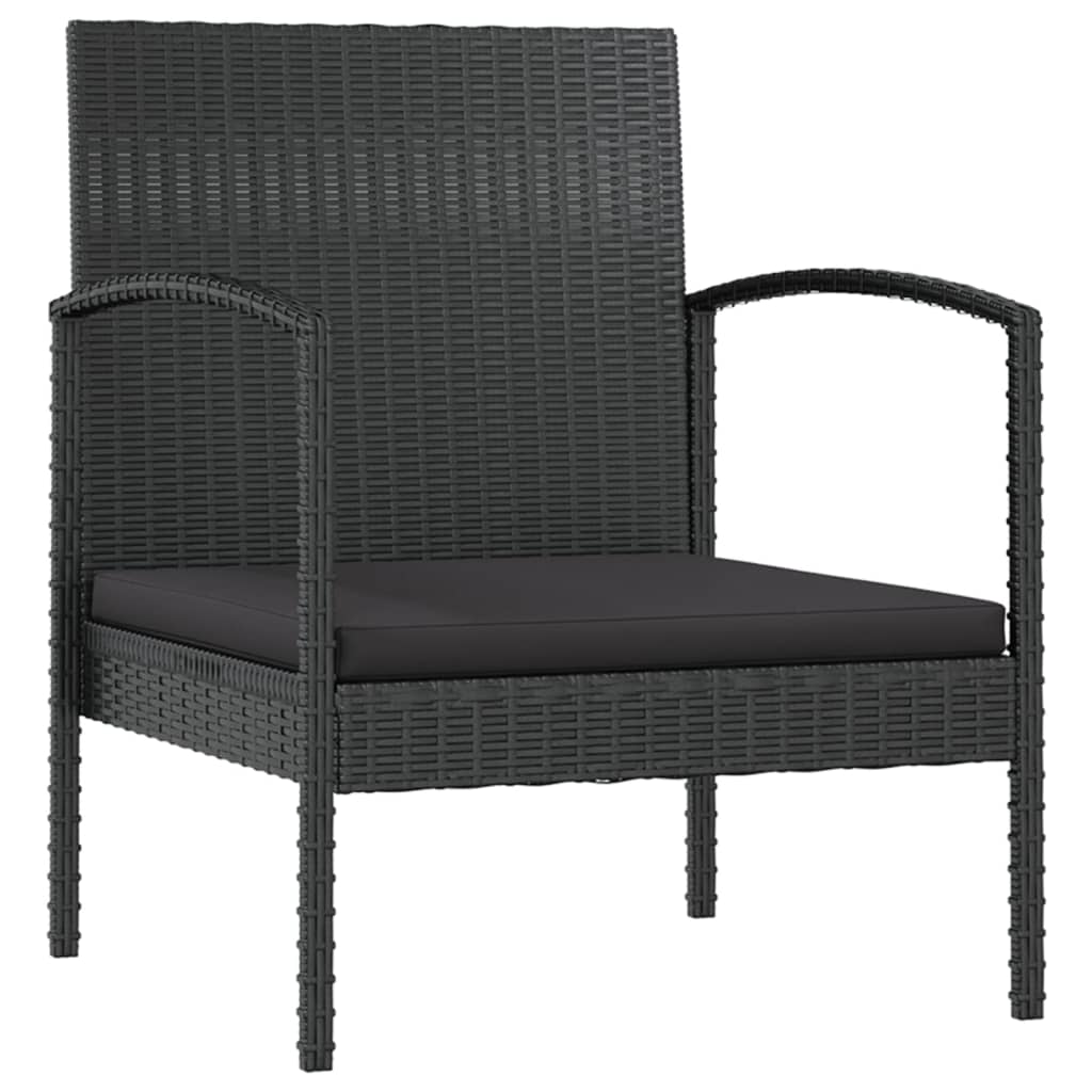 Set Divani da Giardino 8 pz con Cuscini in Polyrattan Nero 3095961