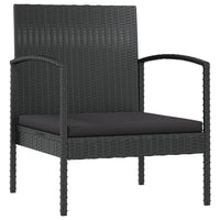 Set Divani da Giardino 8 pz con Cuscini in Polyrattan Nero 3095961