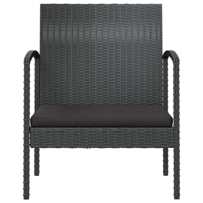 Set Divani da Giardino 8 pz con Cuscini in Polyrattan Nero 3095961