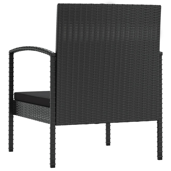 Set Divani da Giardino 8 pz con Cuscini in Polyrattan Nero 3095961