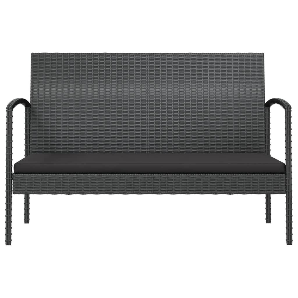 Set Divani da Giardino 16 pz con Cuscini in Polyrattan Nero 3095962