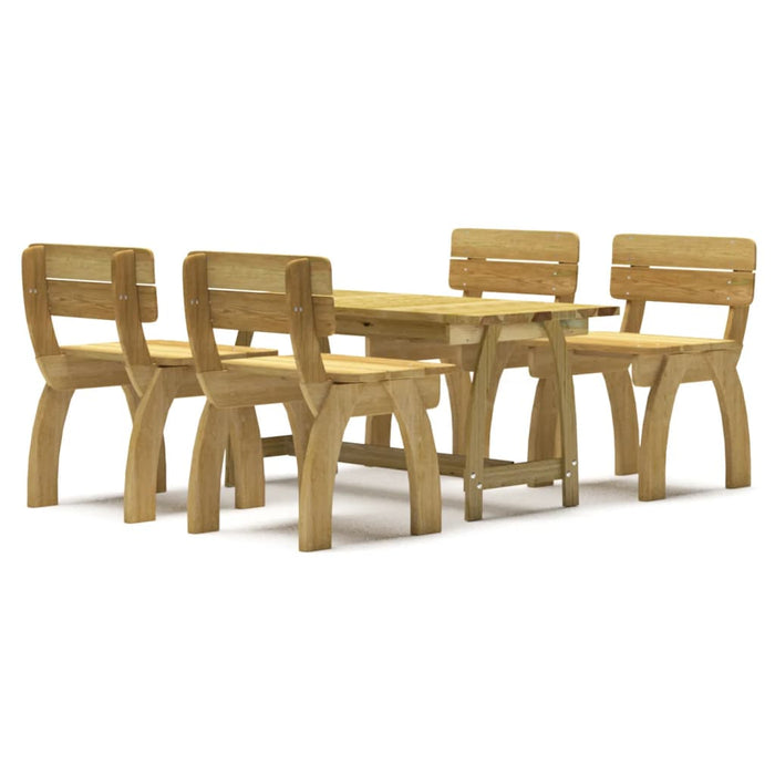 Set da Pranzo da Giardino 5 pz in Legno di Pino Impregnato cod mxl 40218