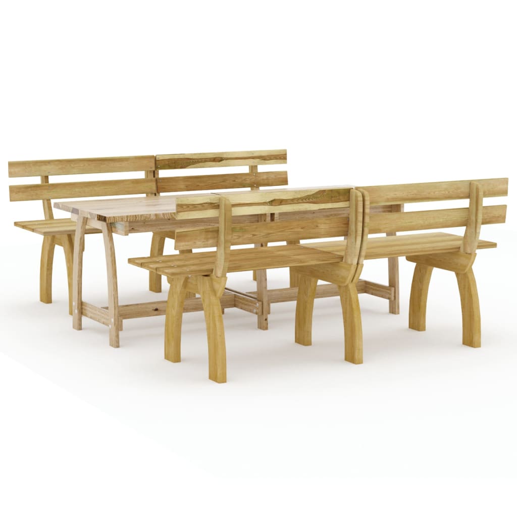 Set da Pranzo da Giardino 3 pz in Legno di Pino Impregnato cod mxl 41694